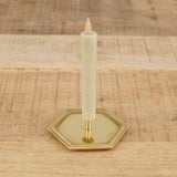 Daiyo Home Candle Holders Hexagon Brass Candle Stand Brass / 2.5" Dia