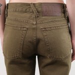 Dala Apparel Womens Denim Calla Mid Rise Ankle Jeans in Dark Olive