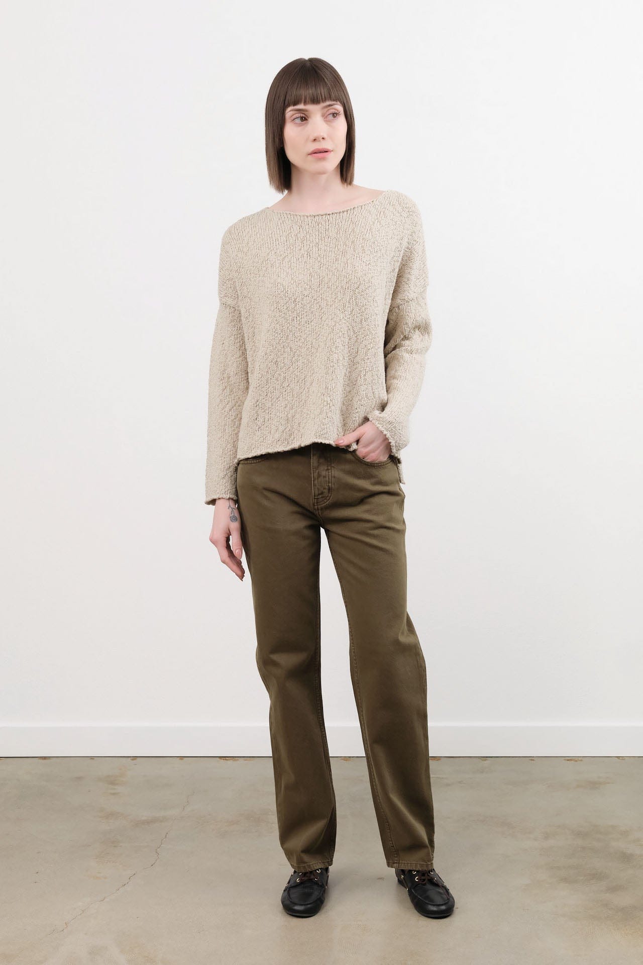 Dala Apparel Womens Denim Calla Mid Rise Ankle Jeans in Dark Olive