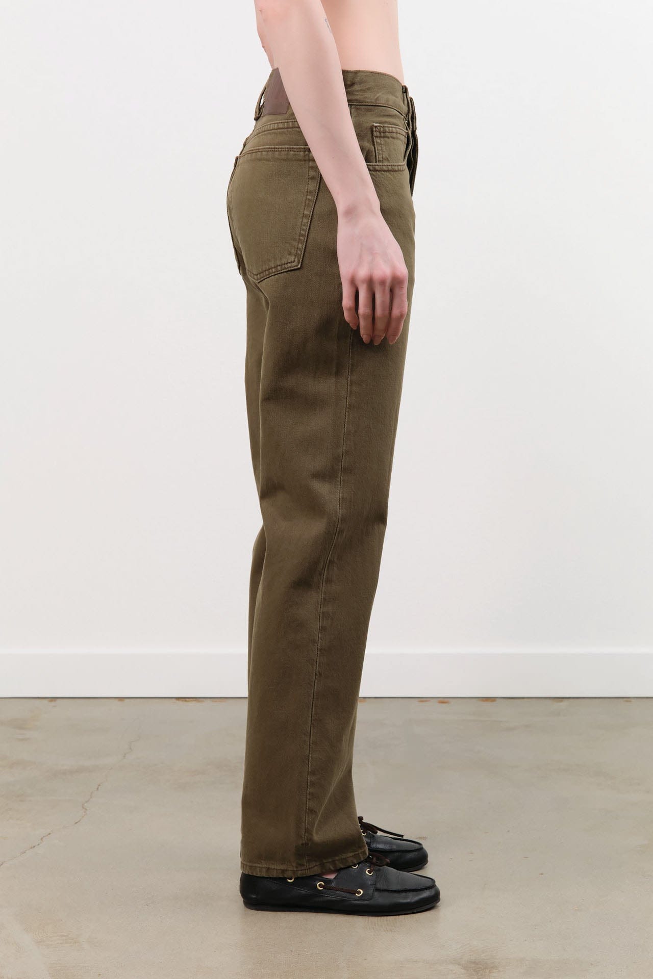 Dala Apparel Womens Denim Calla Mid Rise Ankle Jeans in Dark Olive
