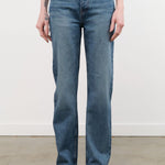 Dala Apparel Womens Denim Calla Mid Rise Ankle Jeans in Smoke Blue
