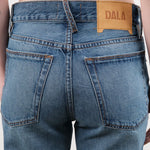 Dala Apparel Womens Denim Calla Mid Rise Ankle Jeans in Smoke Blue