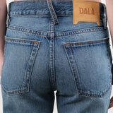 Dala Apparel Womens Denim Calla Mid Rise Ankle Jeans in Smoke Blue