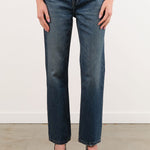Dala Apparel Womens Denim Calla Straight Ankle Jean in Archive Blue