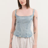 Dala Apparel Womens Blouses Quiet Corset in Pacifica