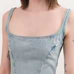 Dala Apparel Womens Blouses Quiet Corset in Pacifica