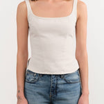 Dala Apparel Womens Blouses Quiet Corset in Salt