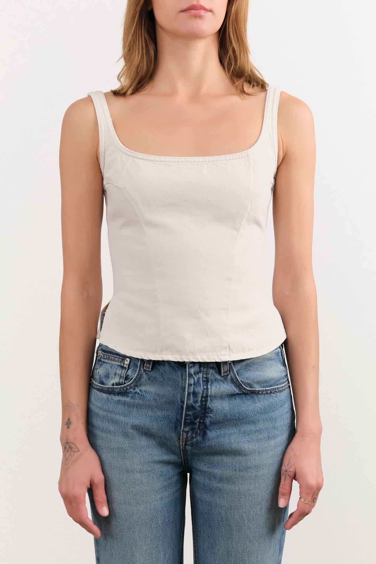 Dala Apparel Womens Blouses Quiet Corset in Salt