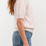 Demylee Apparel Womens Sweaters Amelia Stripe Cashmere Polo Top