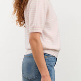 Demylee Apparel Womens Sweaters Amelia Stripe Cashmere Polo Top