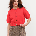 Demylee Amy Cotton Cardigan in Vermillion