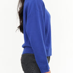 Demylee New York Designer Brand Artemis Long Sleeve Cashmere Crewneck Sweater in Blue