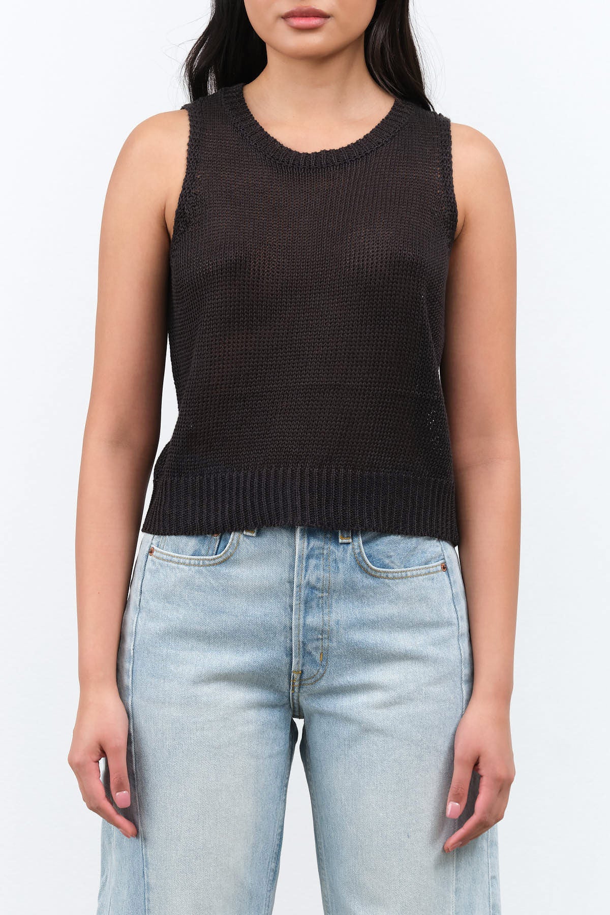 Front view of Badane Top in Black