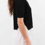 Demylee Apparel Womens Sweaters Cadence Cotton Linen Cardigan in Black