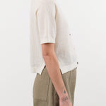 Demylee Apparel Womens Sweaters Cadence Cotton Linen Cardigan in Off White