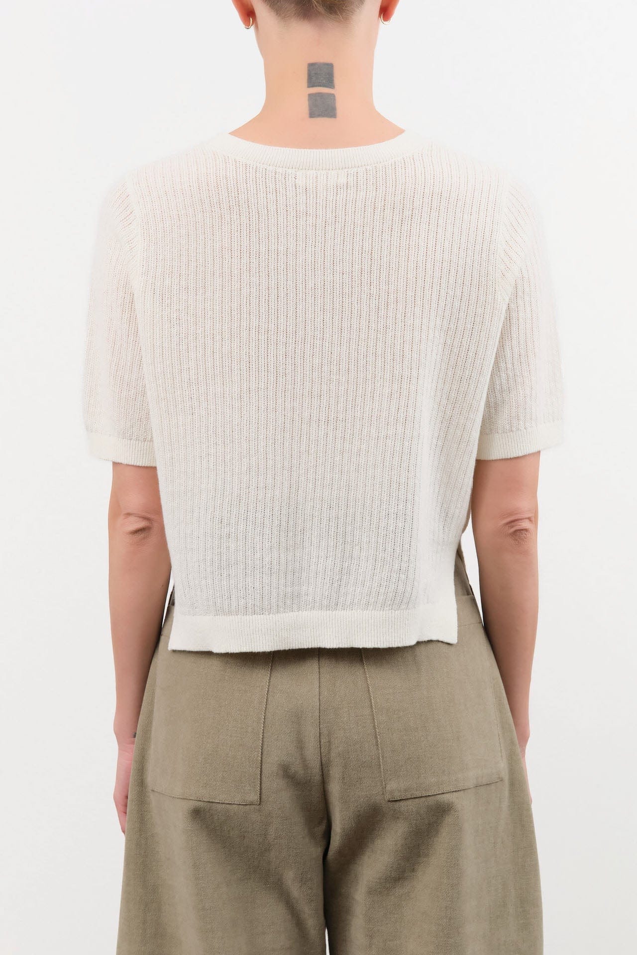 Demylee Apparel Womens Sweaters Cadence Cotton Linen Cardigan in Off White