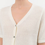 Demylee Apparel Womens Sweaters Cadence Cotton Linen Cardigan in Off White