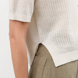 Demylee Apparel Womens Sweaters Cadence Cotton Linen Cardigan in Off White