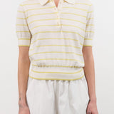Demylee Apparel Womens Sweaters Cameron Stripe Cotton Polo Top