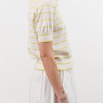 Demylee Apparel Womens Sweaters Cameron Stripe Cotton Polo Top
