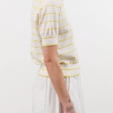 Demylee Apparel Womens Sweaters Cameron Stripe Cotton Polo Top