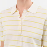 Demylee Apparel Womens Sweaters Cameron Stripe Cotton Polo Top