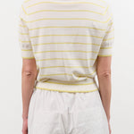 Demylee Apparel Womens Sweaters Cameron Stripe Cotton Polo Top