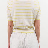 Demylee Apparel Womens Sweaters Cameron Stripe Cotton Polo Top