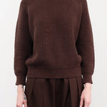 DEMYLEE Apparel Womens Sweaters Chelsea Cotton Sweater in Espresso