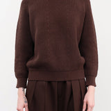 DEMYLEE Apparel Womens Sweaters Chelsea Cotton Sweater in Espresso