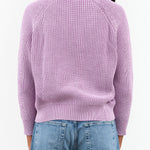 Long Sleeve Crew Neck Chelsea Cotton Knit Sweater by Designer Demylee in Iris Purple