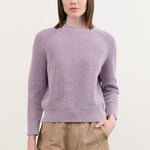 Demylee Apparel Womens Sweaters Chelsea Washed Cotton Sweater in Thistle
