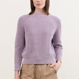 Demylee Apparel Womens Sweaters Chelsea Washed Cotton Sweater in Thistle
