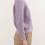 Demylee Apparel Womens Sweaters Chelsea Washed Cotton Sweater in Thistle