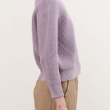 Demylee Apparel Womens Sweaters Chelsea Washed Cotton Sweater in Thistle