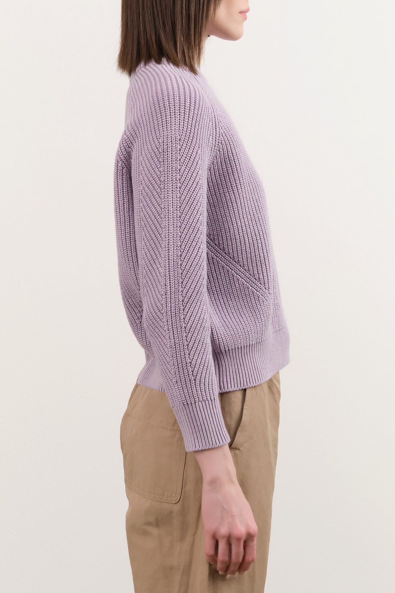 Demylee Apparel Womens Sweaters Chelsea Washed Cotton Sweater in Thistle
