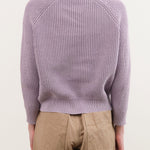 Demylee Apparel Womens Sweaters Chelsea Washed Cotton Sweater in Thistle