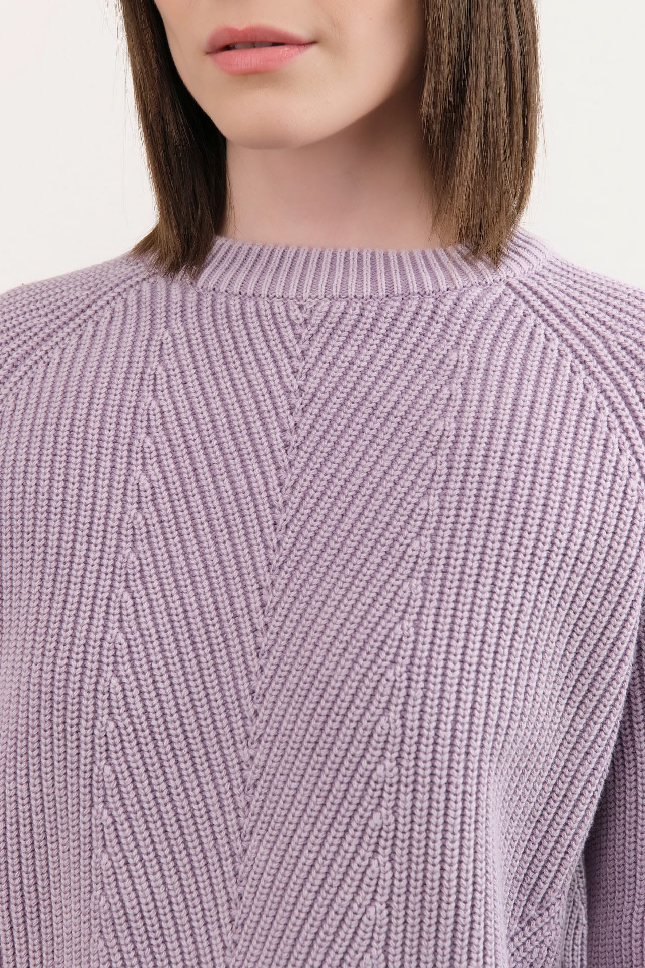 Demylee Apparel Womens Sweaters Chelsea Washed Cotton Sweater in Thistle