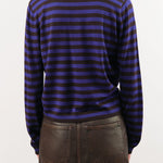 Demylee Apparel Womens Sweaters Claudia Stripe Merino Wool Polo Sweater
