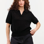 Demylee Cris Cotton Linen Top in Black