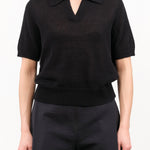 Cris Cotton Linen Top by Demylee in Black