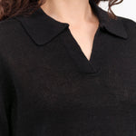 Black Cris Cotton Linen Top by Demylee