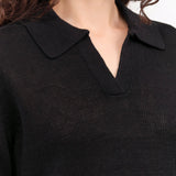 Black Cris Cotton Linen Top by Demylee