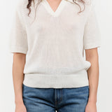 Cris Cotton Linen Top by Demylee in Off White