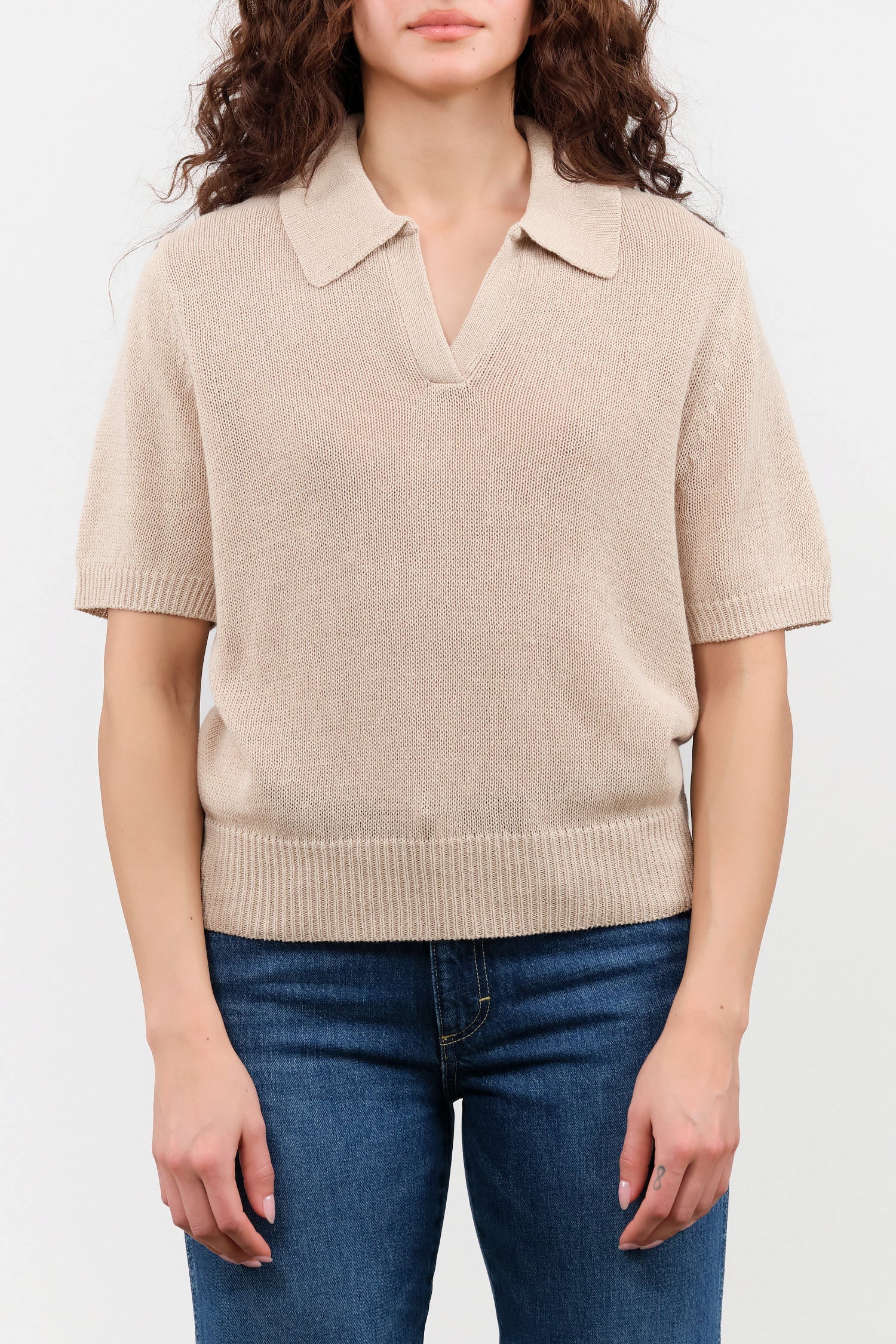 Cris Cotton Linen Top in Pearl Barley by Demylee