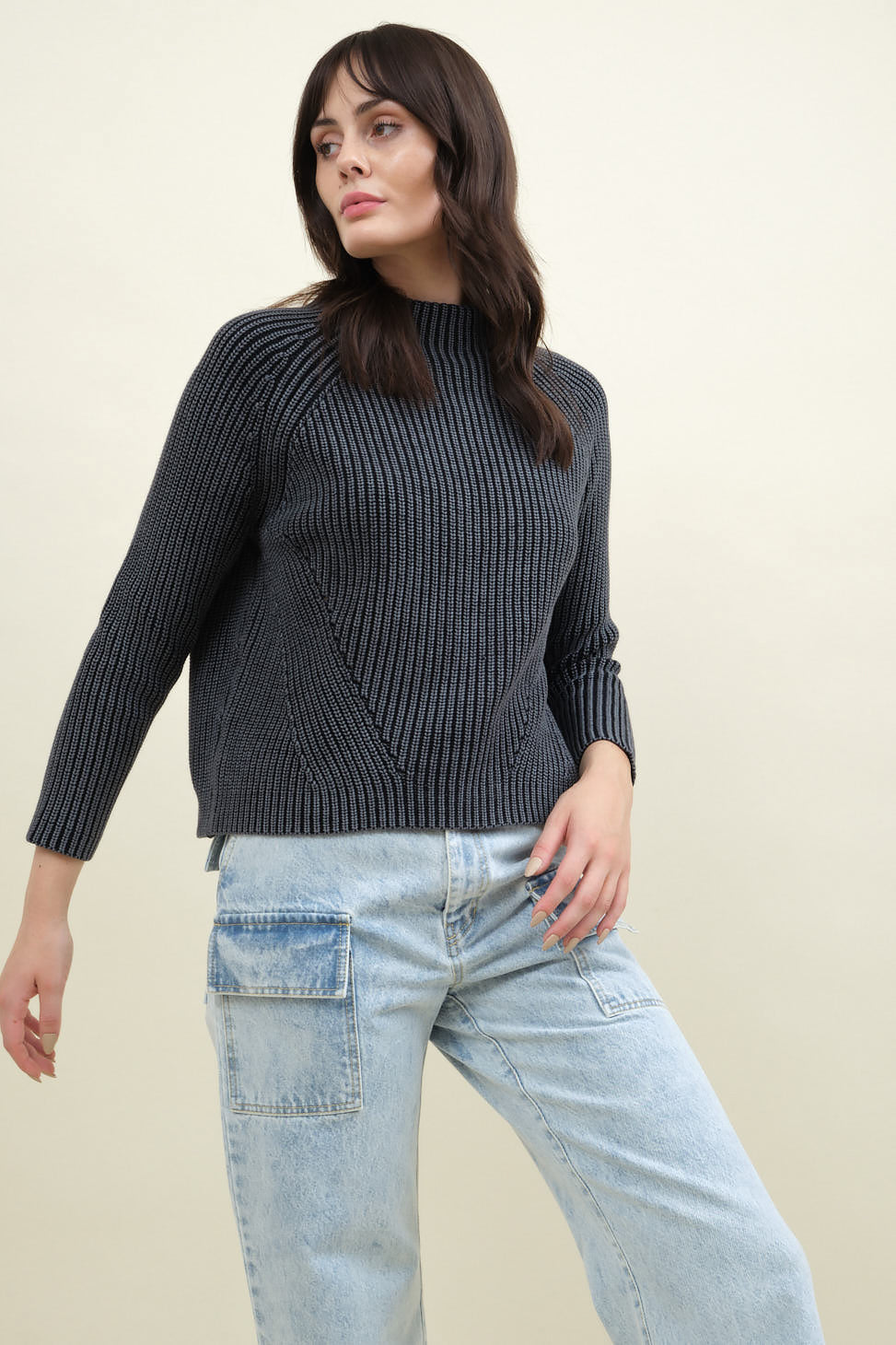 Daphne Cotton Sweater in Black