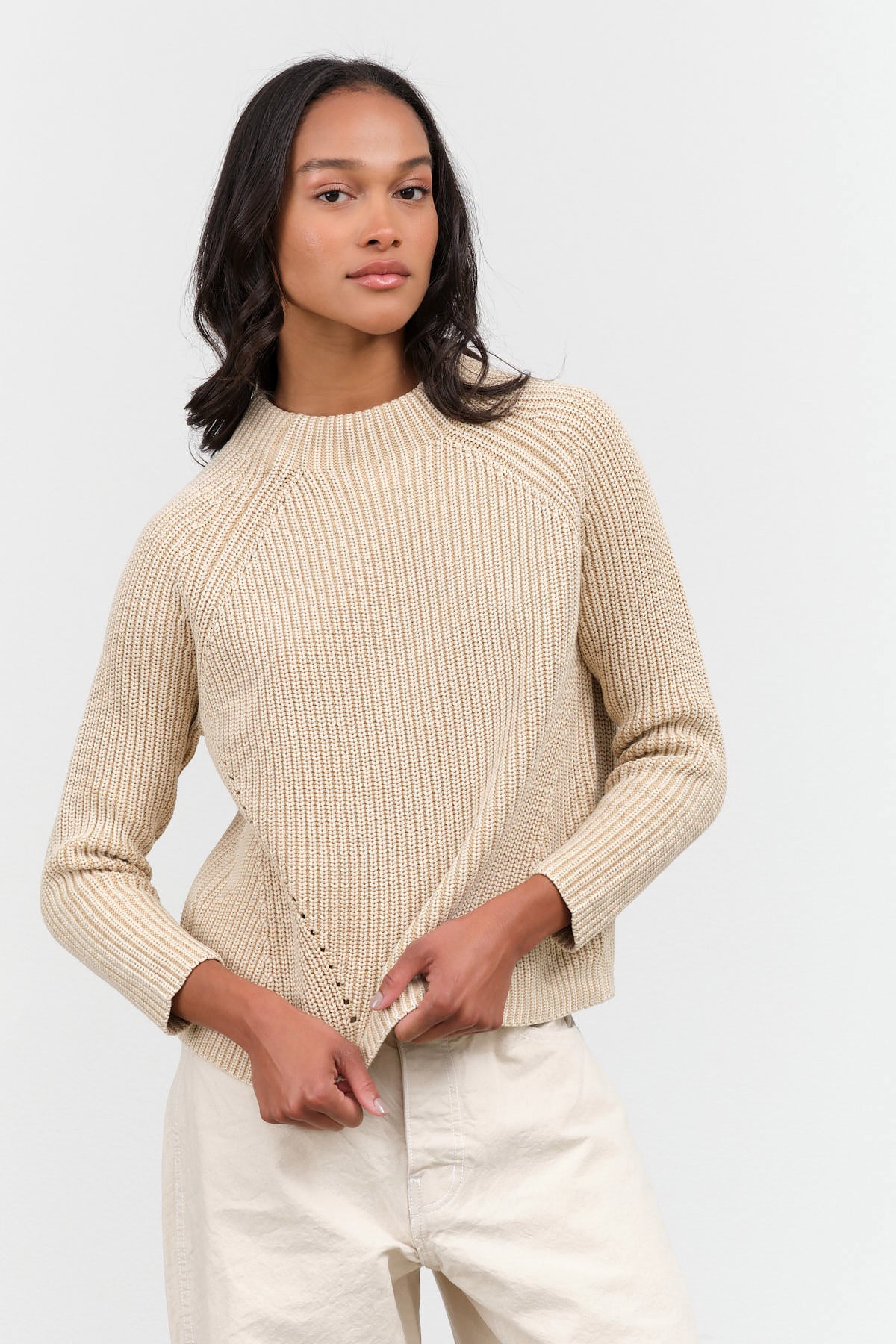 Demylee Daphne Cotton Sweater in Sandstone