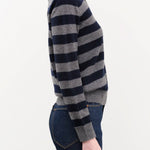 DEMYLEE Apparel Womens Sweaters Demira Stripe Cashmere Polo Sweater