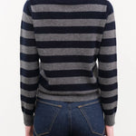 DEMYLEE Apparel Womens Sweaters Demira Stripe Cashmere Polo Sweater