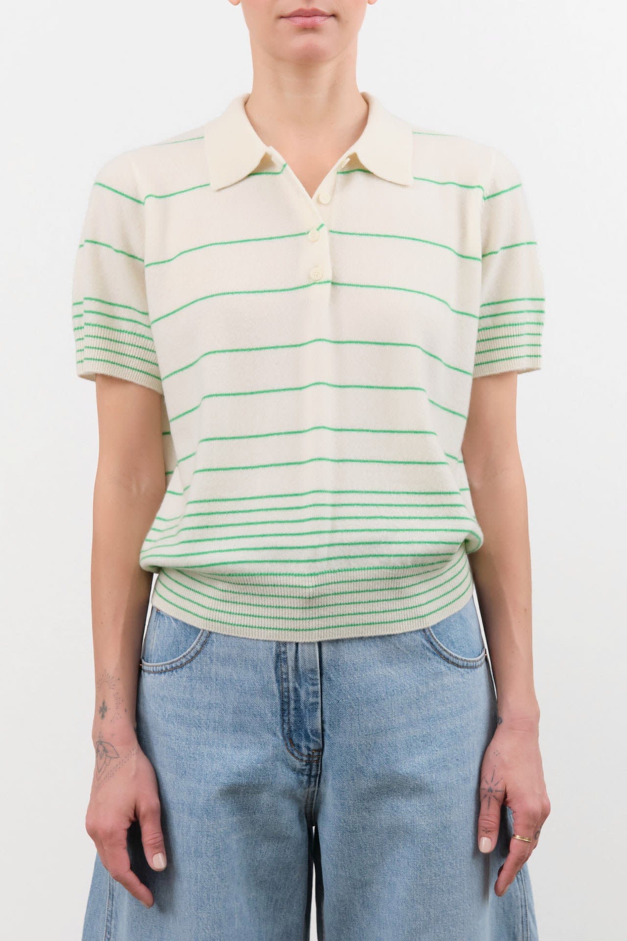 Demylee Apparel Womens Sweaters Drew Stripe Cashmere Cardigan